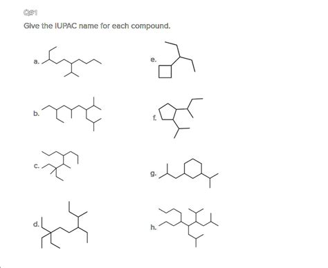 SOLVED Give The IUPAC Name For Each Compound