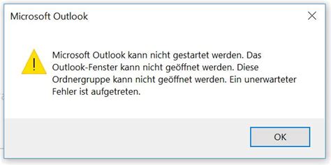 Das ist auch dann nötig. Outlook 365 startet nicht -Fehlermeldung: Unerwarteter ...
