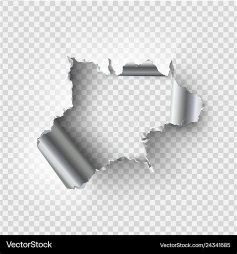 Ragged Hole Torn In Ripped Steel Metal Royalty Free Vector