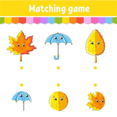 Premium Vector Matching Game For Kids Illustration