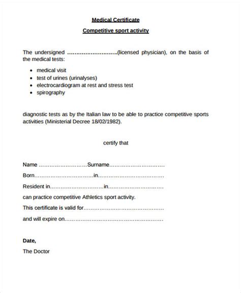 Fit To Fly Certificate Template 4 Templates Example Templates