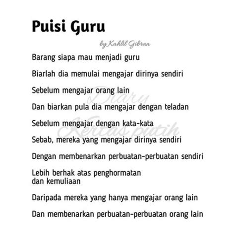 Puisi Guru Kepada Murid Terbaru