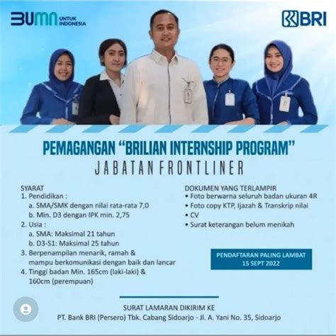 Lowongan Kerja Frontliner Di Bank Rakyat Indonesia