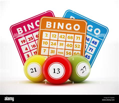 Bingo Balls And Cards With Generic Numbers 3d Illustration Stock Photo