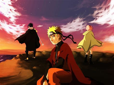 Wallpaper Naruto Team Of Seven Uchiha Sasuke Art Sea Cliff Naruto