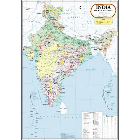 India Rocks Minerals Map Dimensions X Centimeter Cm At Best