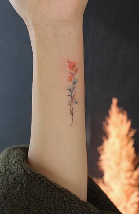 50 Flower Tattoos With Gentle Colors Beautiful Meaning For Women