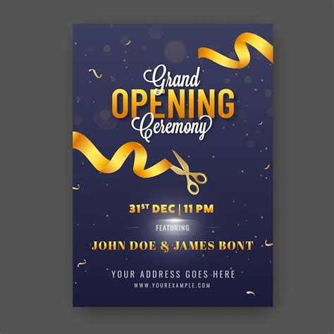Premium Vector Grand Opening Ceremony Invitation Template Layout In