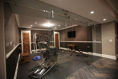 Wyckoff Nj Basement Living Contemporary Home Gym New York By Mfm Design Construction