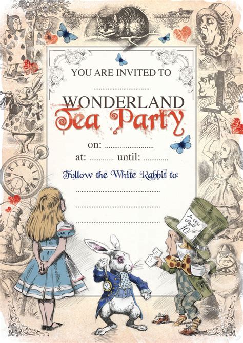 Alice In Wonderland Printable Mad Hatters Tea Party Invite My Xxx Hot Girl