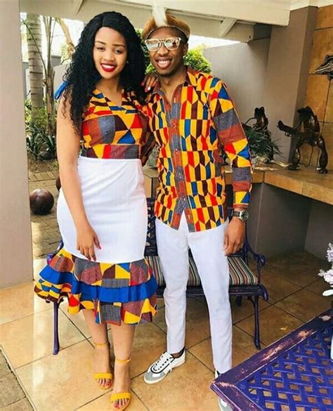 Clipkulture Couple In Beautiful Matching African Print Traditional