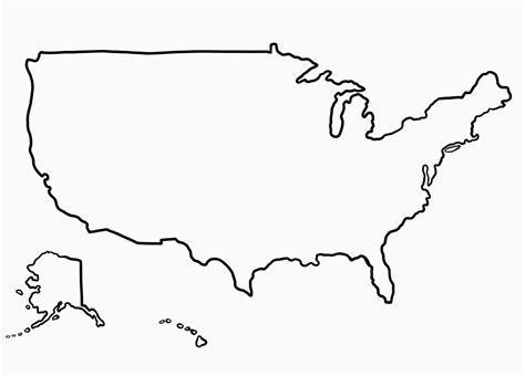 Dibujo De Mapa De Estados Unidos Simple Para Colorear Off
