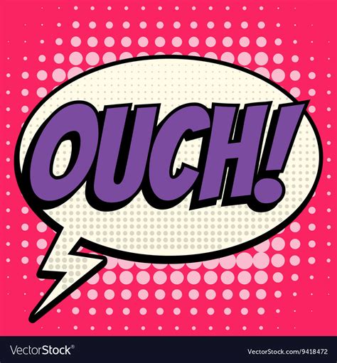 Ouch Comic Book Bubble Text Retro Style Royalty Free Vector