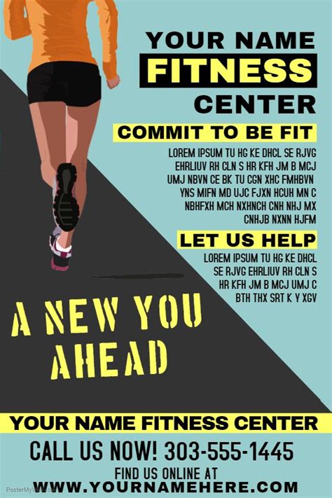 Fitness Poster Flyer Social Media Graphic Design Template Fitness Center Workout Posters