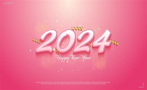 Feliz Año Nuevo 2024 Con Hermoso Y Romántico Concepto De Banner De