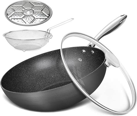 Buy Michelangelo Hard Anodized Nonstick Wok With Lid Cooking Wok Pan
