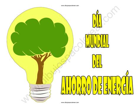 día mundial del ahorro de energía dibujo a color y para colorear