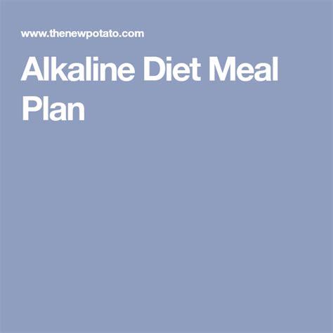 7 Day Alkaline Diet Meal Plan For Beginners Alkaline Diet Diet