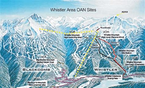 Bottom A Map Of The Whistler Blackcomb Area Showing Some Of The