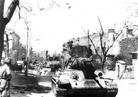 World War 2 In Photos — Soviet Medium Tanks T 34 On The Street Of