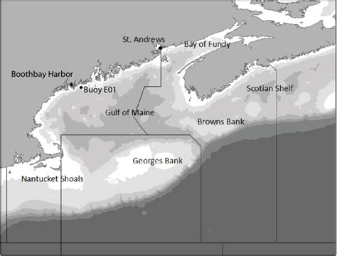 Map Of The Gulf Of Maine And Bay Of Fundy Showing The Location Of The