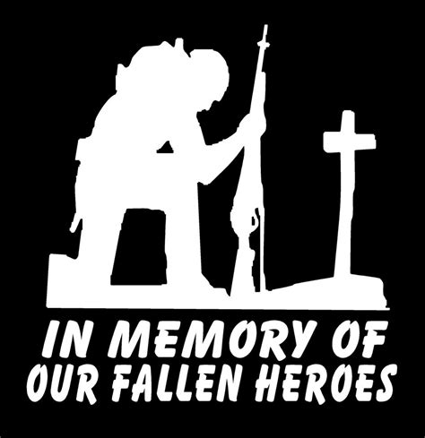 If you own this content, please let us contact. Soldier Kneeling at Cross Decal In Memory of Our Fallen ...