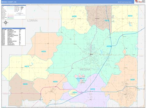 Medina County Oh Wall Map Color Cast Style By Marketmaps Mapsales