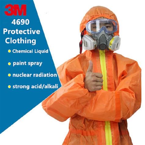 3m 4690 Orange Protective Coverall Strong Acid Alkali Resistant Nuclear