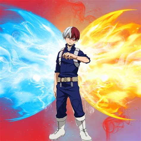 Shoto Todoroki Anime Blue Cool Fire Ice Red Hd Phone Wallpaper