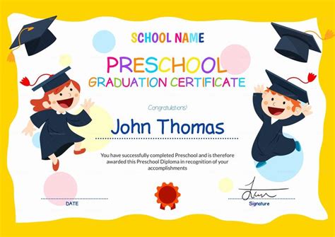 Editable Kindergarten Graduation Certificates Inspirational Preschool