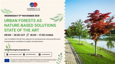 Join The Webinar Urban Forests As Nature Based Solutions State Of The