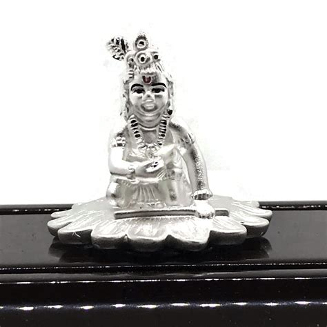 999 Pure Silver Krishna Idolstatue Murti Figurine 06