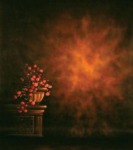 Oil Painting Style Flower Dark Wall Vinyl Cloth