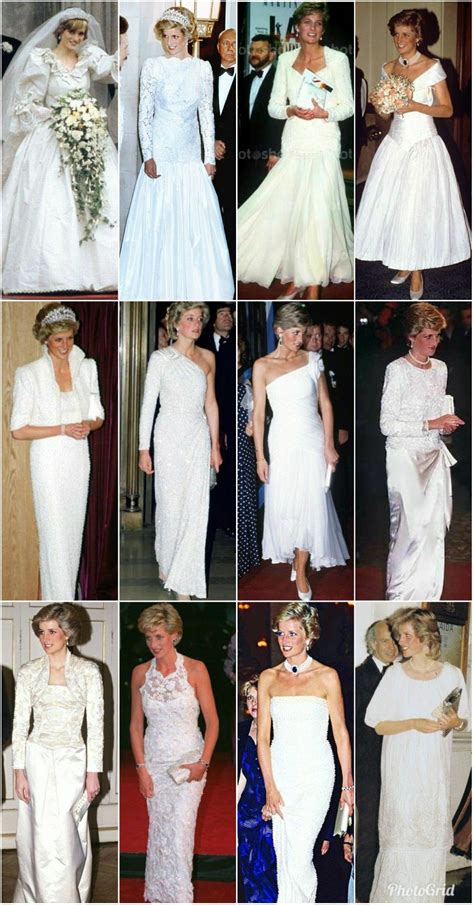 Beautiful Princess ️ Diana 💟 In Her Amazing White Gowns Princess Diana Dresses Princess Diana