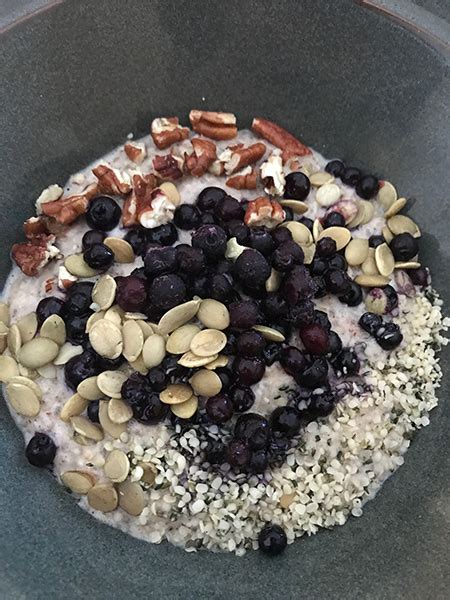 Blueberry Chia Oatmeal Close Up T1d Living