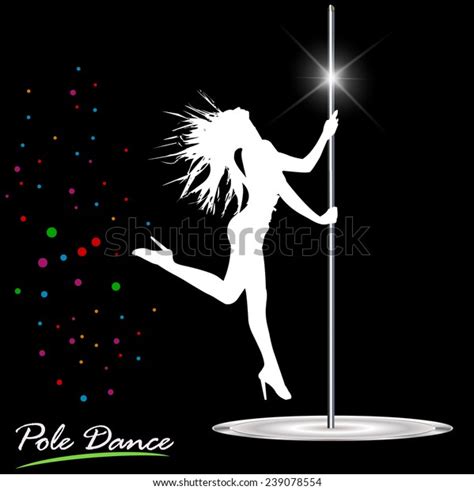 Silhouette Young Beautiful Woman Dancing Striptease Stock Vector Royalty Free 239078554
