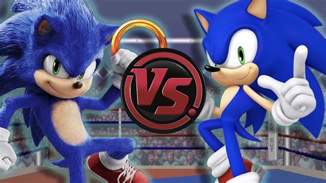Movie Sonic Vs Modern Sonic Sonic The Hedgehog Cartoon Rap Battle