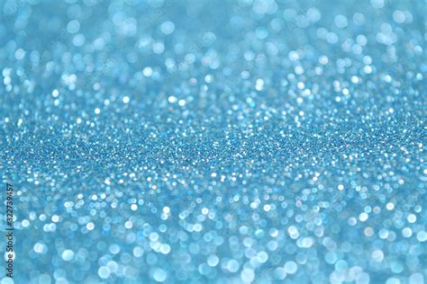 Baby Blue Glitter Background Selective Focus Beautiful Sparkle