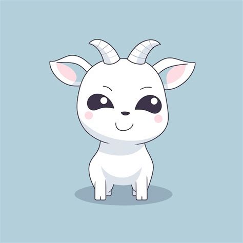 Premium Vector Cute Kawaii Goat Chibi Mascot Vector Cartoon Style
