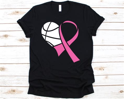 Pink Ribbon Basketball Shirt Cancer Awareness For Breast Cancer Warrior Fighter Pink Ribbon