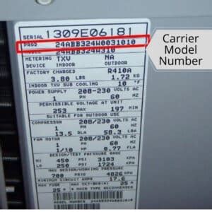 Carrier Air Conditioner Model Numbers Lookup