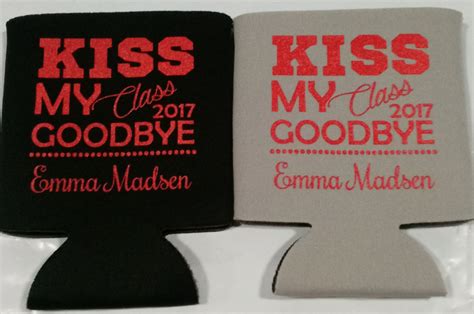 Kiss My Class Goodbye Graduation Party Favors Can Coolers Personalized Graduation Party Favors