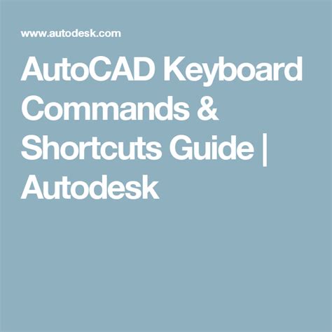 Autocad Keyboard Commands And Shortcuts Guide Autodesk Autocad