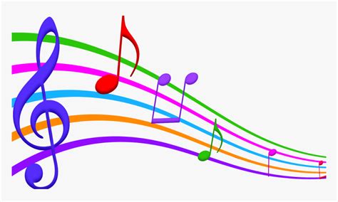 Musical Note Staff Color Clip Art Notas Musicales De Colores Png