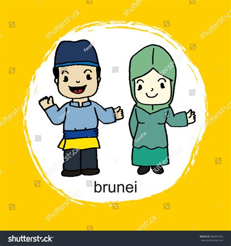 Brunei National Costume Stock Vector Royalty Free 286697045