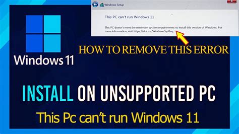 How To Fix Windows 11 Installation Error This Pc Cant Run Windows 11