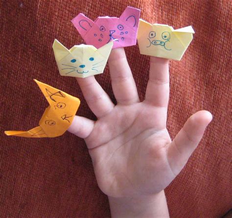 How To Make Finger Puppets From Paper Origami For Children