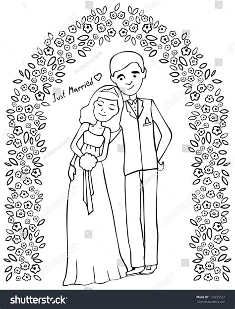 Happy Married Couple Sketch Stock Vector 136855532 Shutterstock