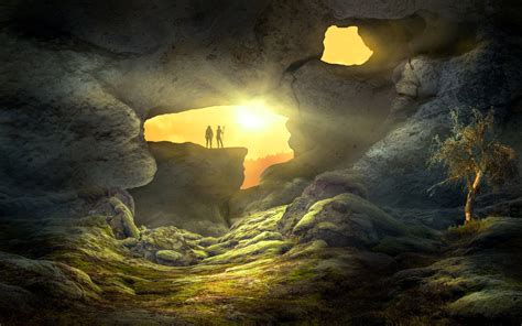 1920x1200 Fantasy Landscape Cave Human 1080P Resolution HD 4k ...
