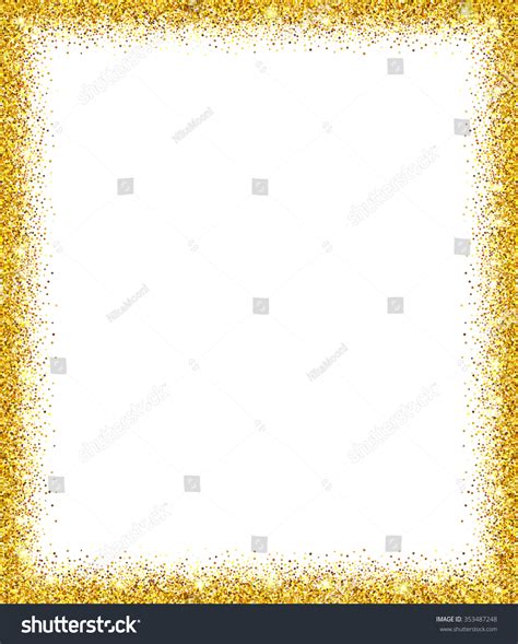 Gold Glitter Background Gold Sparkle Frame Stock Vector